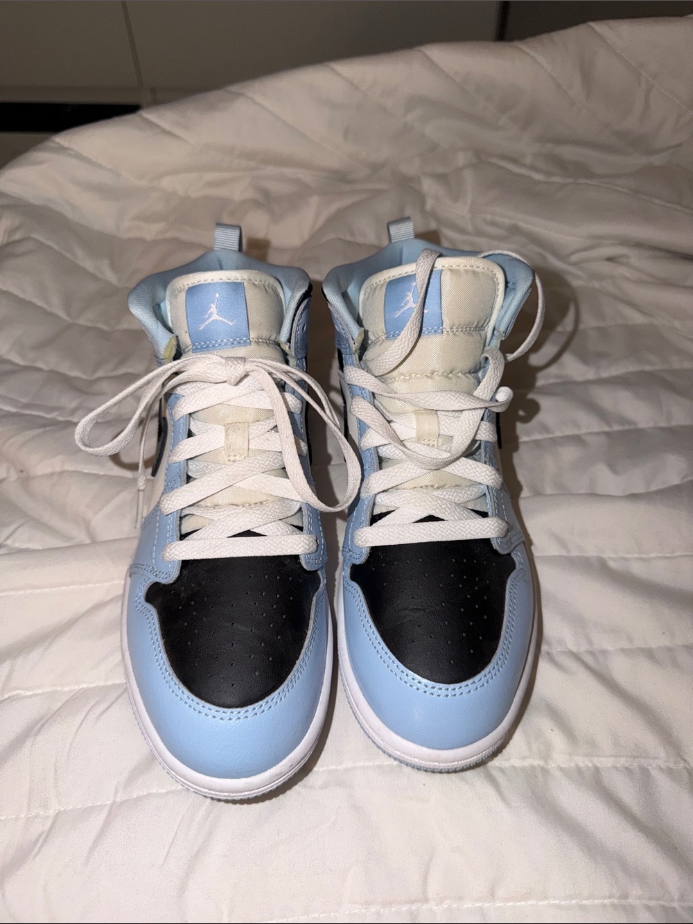 Nike Air Jordan Kids' Light Blue and Black High-Top Sneakers